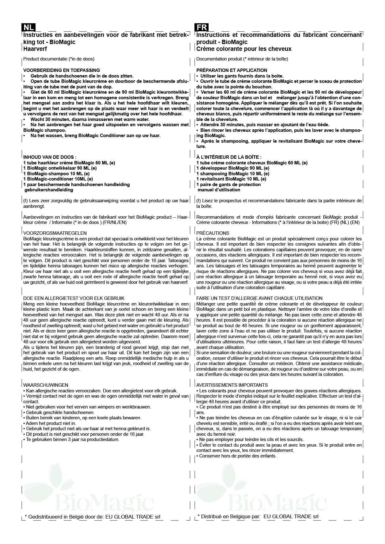 44/07 MOKKA – KIT. Permanente haarkleurcrème - BioMagic